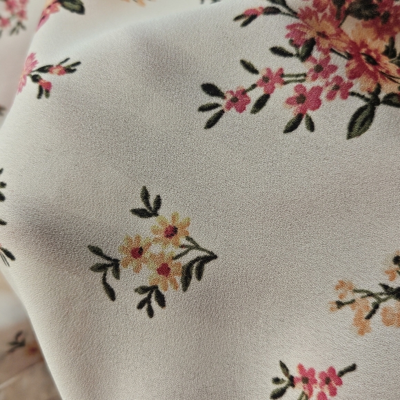 No Boundaries Floral Blouse XL Button Front Criss-Cross Back Recycled Poly - Picture 5 of 15